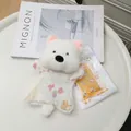 Adorable white fluffy animal plush hand warmer doll with a heating pad refill pack - Westie / 28cm (Includes Heat Pack)