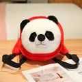 Adorabile zainetto di peluche panda rosso per bambini, borsa a tracolla morbida regalo - Zaino / 26x26cm / Rosso