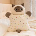 Lindo cojín de peluche de gato siamés con cuerpo de lunares en forma de estrella decor - Gato / 50cm
