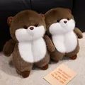 Adorable pair of brown and white plush otter toys for cozy home decoration or kids gift - Size 38-39 / Otter