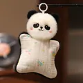 Lindo peluche de panda marioneta de dedo manta de apego con patrón floral de estrella y gancho - Panda