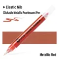 Professioneller Metallic-Markierstift in Rot mit Druckknopf und flexibler weicher Spitze für DIY - Rot