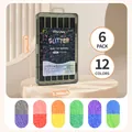6er Pack Dual-Tip-Glitzermarker-Set mit 12 lebendigen Farben für Kunst und DIY-Projekte - 6er Pack (Doppelspitze 12 Farben)