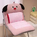 Süßes rosa Cartoon-Hund Sitzkissen mit integrierter Rückenlehne für Bürostühle - 85*40cm (Beheizbar) / Rosa