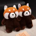 Adorable red panda plush indoor slippers for children in fluffy brown and orange - Size 34-35 / Raccoon