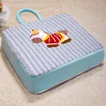 Simpatico cuscino in peluche blu ispessito con ricamo di pony e comoda maniglia - Stile Pony Quadrato / 40cm Quadrato / Blu