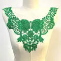 Applique de dentelle florale brodée vert soluble pour encolures et cols DIY - Style Vert