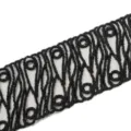 Detaillierte Nahaufnahme schwarzer wasserlöslicher Spitze mit abstraktem Stickmuster - 15 Yards/Pack / Schwarz