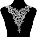 White water-soluble lace embroidery collar appliqué for DIY clothing accessories - White