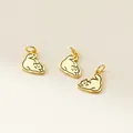 Close-up of three 925 sterling silver gold-plated cartoon cat charms for DIY bracelets. - Style A Cat (Q0138) / 925 Silver Yellow Gold Plated