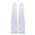 Elegante weiße lange Brauthandschuhe aus Satin mit Fingerschlaufe für Hochzeitskleider - Einheitsgröße / Weiß