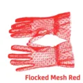 Red flocked polka dot mesh short gloves for women elegant bridal wedding accessory - One Size / Red