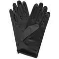 Elegante schwarze kurze Satinhandschuhe für Hochzeit, Abendkleider und Fotografie - 1 Paar / Burgunderrot
