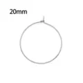 Anello da vino in metallo argento 20mm per gioielli fai da te e festa - 100 Pezzi/Confezione (20mm) / Argento