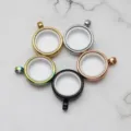 20mm round stainless steel locket pendants in gold silver rose gold black and rainbow - Pendant Only (Without Chain) / Gold / 20mm