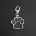 Sparkly glitter dog paw alloy charm pendant with lobster clasp for DIY pet jewelry - Style With Lobster Clasp / Black