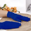 Elegant bright blue satin bridal gloves for wedding and studio photography - One Size / Blue
