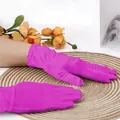 Elegant fuchsia short satin bridal gloves for weddings and professional photo sessions - One Size / Rose Red