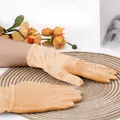 Elegant peach satin bridal gloves short style for wedding photography and bridal styling - One Size / Bright Yellow