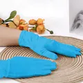 Elegant short blue satin wedding bridal gloves for photography and studio styling accessories - One Size / Lake Blue
