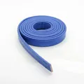 Lanière en simili cuir bleu de 10 mm avec coutures pour poupées DIY et loisirs créatifs - Largeur 10mm/Un Mètre de Long / Bleu saphir