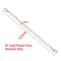 KC gold alloy jewelry extension chain with lobster clasp for DIY jewelry making - Slim Double Lobster Clasp Chain / Length approx 12cm (4mm Thick) / Light gold