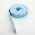 Correa de cuero sintético azul claro de 10mm con costuras blancas para manualidades - 10mm de Ancho/Un Metro de Largo / Azul claro