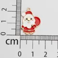 Weihnachtsmann Emaille Anhänger in Hellgold mit Lineal zur genauen Größenmessung - Weihnachtsmann (1) / Ca. 2cmx1.7cm / Hellgold mit Rot und Weiß
