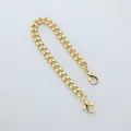 Gold cuban chain accessory with double lobster clasps for keychains, bags and DIY crafts - Thick Double Lobster Clasp Chain / Length approx 12cm (4mm Thick) / Light gold