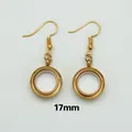 Goldene 17mm runde Glas Medaillon Ohrhänger für einzigartigen personalisierten DIY-Schmuck - 17mm / Gold