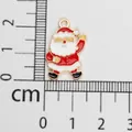 Festlicher Emaille-Weihnachtsmann-Anhänger mit Goldbeschichtung für DIY-Schmuck - Weihnachtsmann (2) / Ca. 2.2cmx1.6cm / Hellgold mit Mehrfarbig