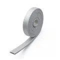 Correa de cuero sintético plateado de 10 mm con costuras para accesorios de muñecas DIY - 10mm de Ancho/Un Metro de Largo / Plateado