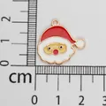 Vergoldeter Weihnachtsmann-Anhänger aus Legierung mit Zentimeter-Maßstab zur Größe - Weihnachtsmann (3) / Breite ca. 1.8cm / Hellgold mit Rot, Weiß und Gelb