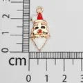 Festive Santa Claus enamel charm in light gold for DIY jewelry making size measurement - Santa Claus (4) / Approx. 2.5cmx1.2cm / Light Gold with Red, White and Black