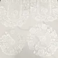 White European water-soluble lace table mats with elegant rose embroidery set of 4 - Small Round (Diameter 30) / White