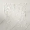 Close-up of the delicate floral embroidery on a vintage white lace placemat mesh - French Pastoral Hollow Floral Style (99#) / Square 39cm