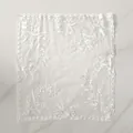Detailed view of white lace embroidered placemat with floral patterns on mesh fabric - Exquisite 3D Floral Embroidery Style (101#) / Square 39cm