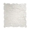 Elegant white lace embroidered square table mat and sheer fabric dust cover cloth - Vintage Aesthetic Wavy Lace Style (100#) / Square 39cm