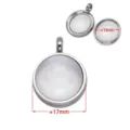 Ronde zilveren roestvrijstalen floating locket hanger met afmetingen van 14mm en 17mm - 17mm / Zilver