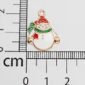 Festive enamel Christmas snowman pendant charm with light gold alloy for DIY jewelry making - Snowman (6) / Approx. 2cmx1.8cm / Light Gold with Red, White and Green