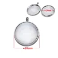 Ronde roestvrijstalen zwevende medaillon hanger met gebogen glas 24mm 28mm - 28mm / Zilver
