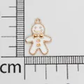 Gingerbread man enamel charm in light gold for DIY jewelry making - Gingerbread Man (8) / Approx. 1.5cmx1.2cm / Light Gold with White
