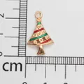 Small light gold Christmas tree charm pendant DIY alloy enamel charm for jewelry making - Christmas Tree (10) / Approx. 1.8cmx1.4cm / Light Gold with Red and Green