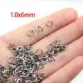 Anneaux de jonction ouverts en métal 1,0x6mm pour fabrication de bijoux DIY - Anneaux de Jonction en Acier Inoxydable / 1x6mm (1 Pièce) / Acier