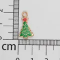 Small green enamel Christmas tree charm with red star on gold alloy base, 2cm size - Christmas Tree (13) / Height Approx. 2cm / Light Gold with Green and Red