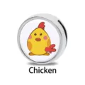 Individueller 8mm Sternzeichen Huhn Schiebeanhänger für DIY Edelstahlarmbänder - 8mm / Cartoon-Huhn