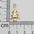 Gold-toned alloy Christmas tree pendant with green enamel stars for jewelry making - Christmas Tree (14) / Approx. 2.2cmx1.5cm / Light Gold with Green