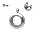 20mm silver stainless steel magnetic floating locket pendant with glass window - Magnetic Polished Style / 20mm / Steel
