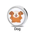 8mm silberner Schiebe-Charm-Anhänger mit niedlichem Hunde-Aufkleber für DIY-Armbänder - 8mm / Cartoon Hund