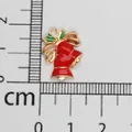 Red enamel Christmas bell charm in gold finish alloy with centimeter ruler - Bell (15) / Approx. 2.3cmx1.8cm / Light Gold with Red and Green